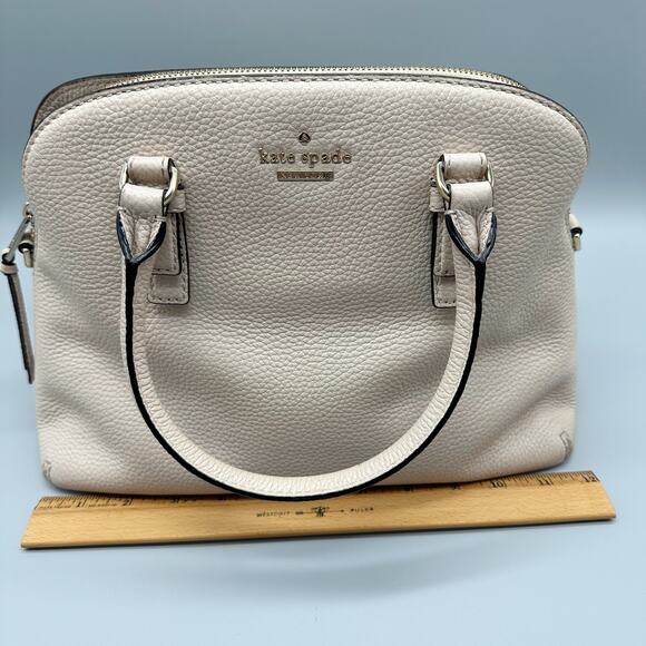 Kate Spade Jackson Street Lottie Satchel Pebbled Leather Porcelain Bone Cream - Picture 8 of 14